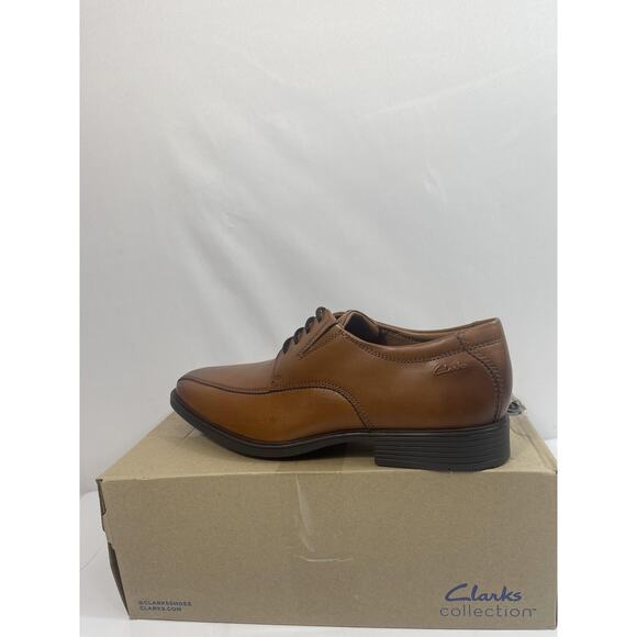 Clarks Shoes Mens Size 8.5M Brown Leather Tilden Walk Dress Oxford New Box main image 13
